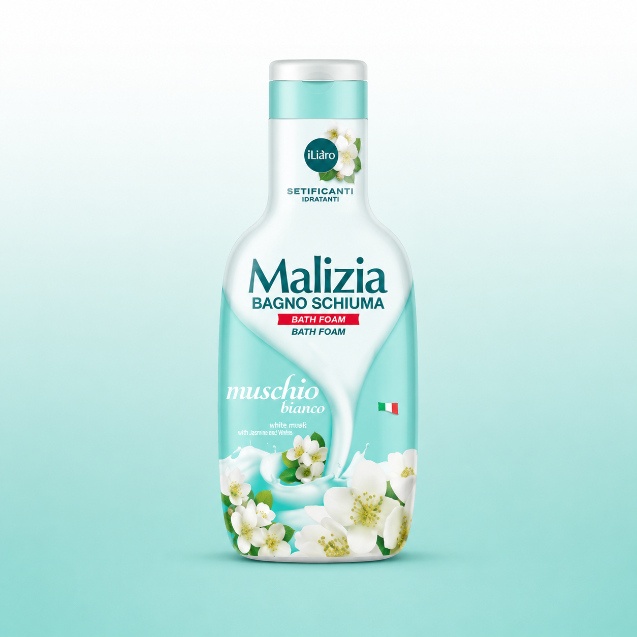 SỮA TẮM MALIZIA XẠ HƯƠNG TRẮNG - KHÁNG KHUẨN & SĂN CHẮC MALIZIA BAGNO SCHIUMA MUSCHIO BIANCO con ANTIBATTERICO 1000ML